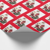 Afrikaanse Amerikaanse kerstman en tas van speelgo Cadeaupapier (Hoek)