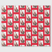 Afrikaanse Amerikaanse kerstman en tas van speelgo Cadeaupapier (Vlak)