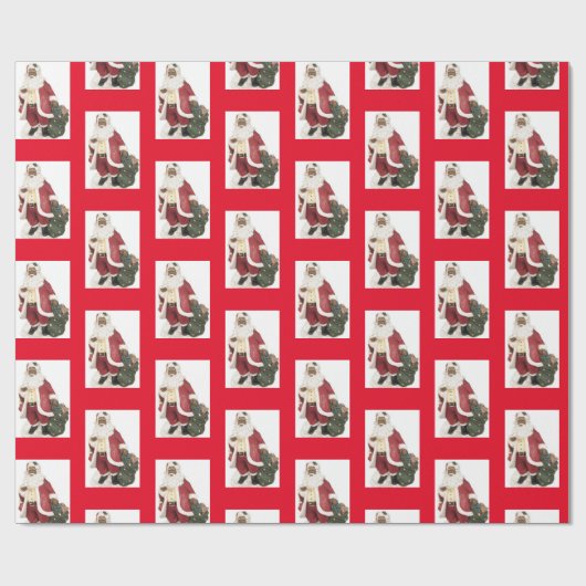 Afrikaanse Amerikaanse kerstman en tas van speelgo Cadeaupapier (Vlak)