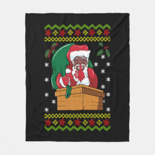 Afrikaanse Amerikaanse kerstman Fleece Deken