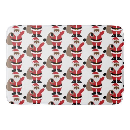 Afrikaanse Amerikaanse kerstman Holiday Bath Mat (Voorkant)