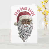 Afrikaanse Amerikaanse kerstman Kaart (Gele Bloem)