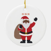 Afrikaanse Amerikaanse kerstman Keramisch Ornament (Achterkant)