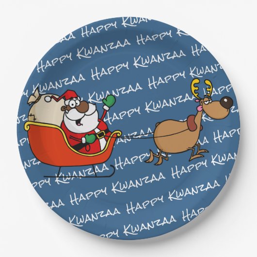 Afrikaanse Amerikaanse kerstman Kwanzaa Papieren Bordje (Voorkant)