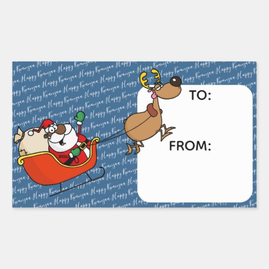 Afrikaanse Amerikaanse kerstman Kwanzaa-viering Rechthoekige Sticker (Voorkant)