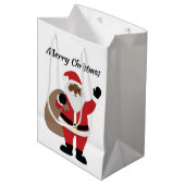 Afrikaanse Amerikaanse kerstman Medium Cadeauzakje (Voorkant Gekanteld)