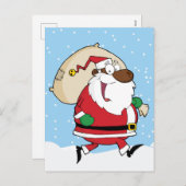 Afrikaanse Amerikaanse kerstman met cadeautjes Feestdagenkaart (Voorkant / Achterkant)