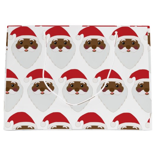Afrikaanse Amerikaanse kerstman met grote cadeaus Groot Cadeauzakje (Voorkant)