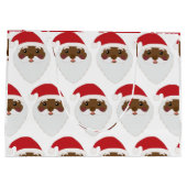 Afrikaanse Amerikaanse kerstman met grote cadeaus Groot Cadeauzakje (Achterkant)