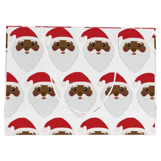 Afrikaanse Amerikaanse kerstman met grote cadeaus Groot Cadeauzakje (Achterkant)