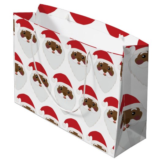 Afrikaanse Amerikaanse kerstman met grote cadeaus Groot Cadeauzakje (Achterkant Gekanteld)
