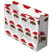 Afrikaanse Amerikaanse kerstman met grote cadeaus Groot Cadeauzakje (Voorkant Gekanteld)