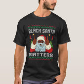 Afrikaanse Amerikaanse kerstman met Kerstmis Pajam T-shirt (Voorkant)