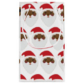 Afrikaanse Amerikaanse kerstman met kleine cadeaut Klein Cadeauzakje (Achterkant)