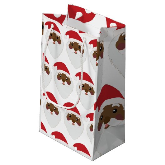 Afrikaanse Amerikaanse kerstman met kleine cadeaut Klein Cadeauzakje (Achterkant Gekanteld)