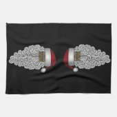 Afrikaanse Amerikaanse kerstman met zwarte kerst Theedoek (Horizontaal)