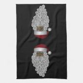 Afrikaanse Amerikaanse kerstman met zwarte kerst Theedoek (Verticaal)