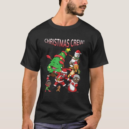 Afrikaanse Amerikaanse kerstman met zwarte kerstma T-shirt (Voorkant)
