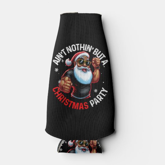 Afrikaanse Amerikaanse kerstman Pajama Flesjeskoeler (Voorkant)