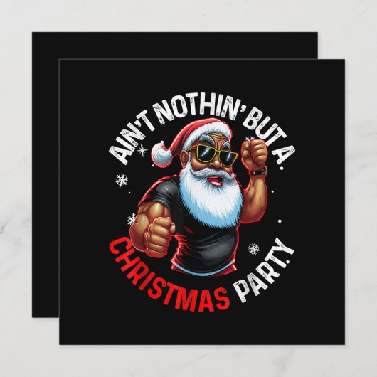 Afrikaanse Amerikaanse kerstman Pajama Kaart (Voorkant / Achterkant)