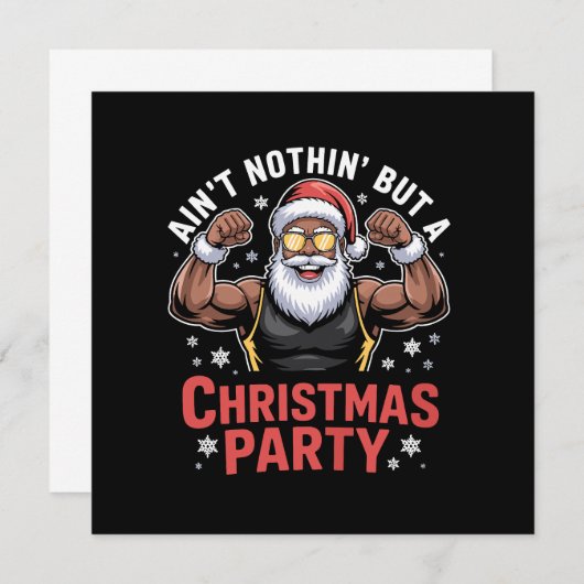 Afrikaanse Amerikaanse kerstman Pajama Kaart (Voorkant / Achterkant)