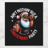 Afrikaanse Amerikaanse kerstman Pajama Wijn Etiket (Enkel label)