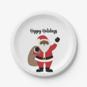 Afrikaanse Amerikaanse kerstman Papieren Bordje (Voorkant)