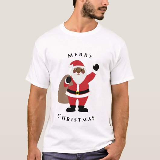 Afrikaanse Amerikaanse kerstman T-Shirt (Voorkant)