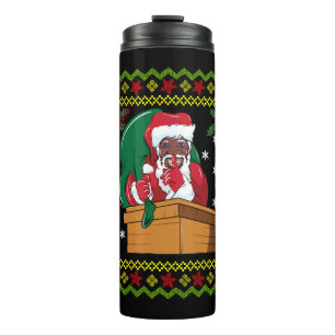 Afrikaanse Amerikaanse kerstman Thermosbeker
