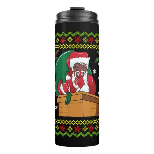 Afrikaanse Amerikaanse kerstman Thermosbeker (Voorkant)