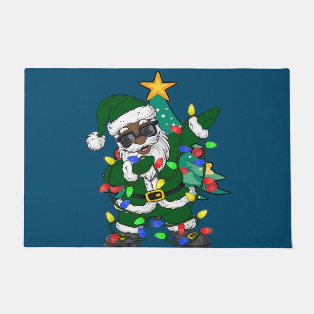 Afrikaanse Amerikaanse kerstman Ugly Kerstmis Paja Deurmat (Voorkant)