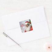 Afrikaanse Amerikaanse kerstman Vierkante Sticker (Envelop)