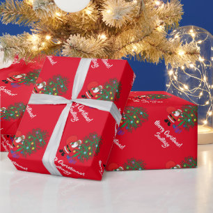 Afrikaanse Amerikaanse kerstmanboom Rood Cadeaupapier