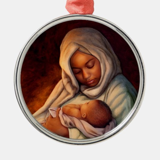 Afrikaanse Amerikaanse kerstsieraden Metalen Ornament (Voorkant)