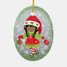 Afrikaanse Amerikaanse kerstversiering Keramisch Ornament