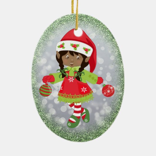 Afrikaanse Amerikaanse kerstversiering Keramisch Ornament (Achterkant)