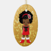 Afrikaanse Amerikaanse kerstversiering Keramisch Ornament (Rechts)