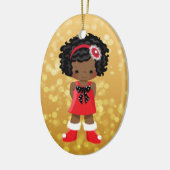 Afrikaanse Amerikaanse kerstversiering Keramisch Ornament (Links)