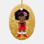 Afrikaanse Amerikaanse kerstversiering Keramisch Ornament (Voorkant)