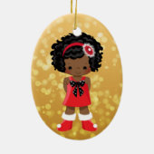 Afrikaanse Amerikaanse kerstversiering Keramisch Ornament (Achterkant)