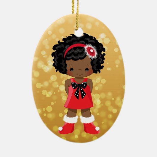 Afrikaanse Amerikaanse kerstversiering Keramisch Ornament (Achterkant)