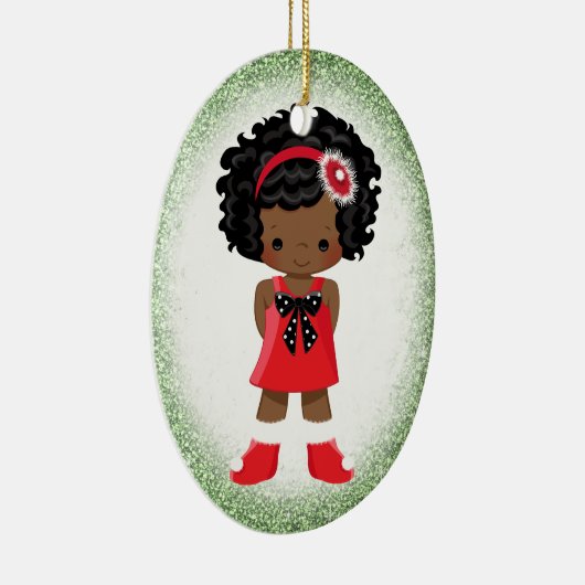 Afrikaanse Amerikaanse kerstversiering Keramisch Ornament (Rechts)