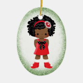 Afrikaanse Amerikaanse kerstversiering Keramisch Ornament (Voorkant)