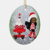 Afrikaanse Amerikaanse kerstversiering Keramisch Ornament (Rechts)