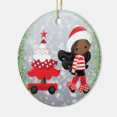 Afrikaanse Amerikaanse kerstversiering Keramisch Ornament (Links)