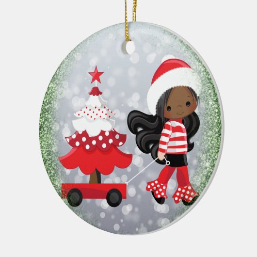 Afrikaanse Amerikaanse kerstversiering Keramisch Ornament (Links)