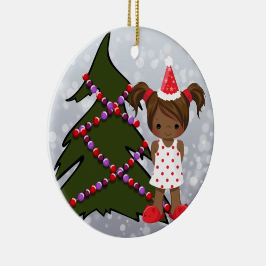 Afrikaanse Amerikaanse kerstversiering Keramisch Ornament (Rechts)