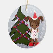 Afrikaanse Amerikaanse kerstversiering Keramisch Ornament (Links)