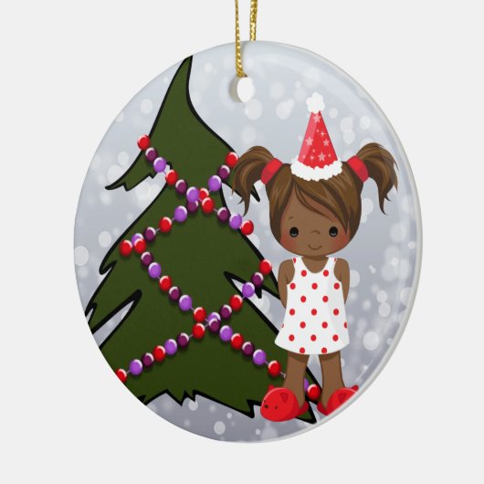 Afrikaanse Amerikaanse kerstversiering Keramisch Ornament (Links)