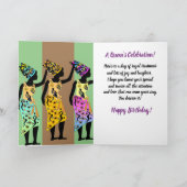 Afrikaanse Amerikaanse koningin Art Birthday Kaart (Binnen)